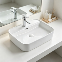 Haute qualité blanc céramique sanitaire salle de bain cheveux lavabos comptoir lavabo pour salle de bain