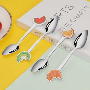 SS304 bébé mignon en acier inoxydable cuillère dentelée cuillère à fruits raisin <span class=keywords><strong>pamplemousse</strong></span> pomme grattoir créatif cuillère à pastèque - Product Image 2