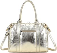 Sac fourre-tout en similicuir brillant irisé pour femme Double Tree - Taille A4, détails argentés et dorés, tendance pour les cours, le bowling et le travail
