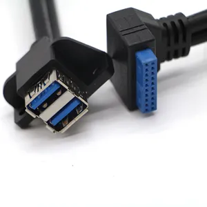 USB 3.0 24针至10针主板双USB前安装电缆，用于电脑机箱PC机箱