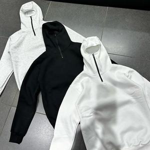 <span class=keywords><strong>Leika</strong></span> hommes fermeture éclair personnalisé français éponge plaine hommes intégré respirant V2 Ninja demi fermeture éclair cagoule sweats à capuche - Product Image 2