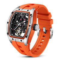 Marque de luxe MEGIR 198G-2 DESIGN Nouveau Top Hommes Montres Automatiques Alien Dos Creux Mouvement Transparent Montre-Bracelet Verre Saphir