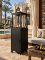 Chauffe-terrasse extérieur carré moderne Jianing en métal avec allumage électronique, foyer infrarouge au gaz GPL 1500W