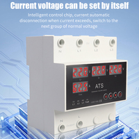 Protecteur de sous-tension triphasé AC220V 1A-63A, montage sur rail 35mm, récupération retardée, affichage LCD, cuivre PC SVC 15kVA