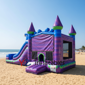 Châteaux gonflables modulaires 7 en 1 avec toboggan, bannière, château gonflable, gonflable d'extérieur, commercial - Product Image 1