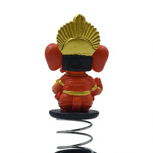 Shree Ganesh เทวรูปพลาสติกสำหรับตกแต่งบ้านและสำนักงานสีส้มสนุกสนาน - Product Image 2