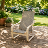 Fauteuil de relaxation moderne d'extérieur en bois massif, idéal pour salon, patio, jardin, villa et mobilier de resort - Vente chaude