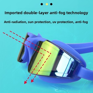Lunettes de natation de compétition pour adultes JW-1278 (hommes et femmes) ; Lunettes de natation professionnelles avec verres PC anti-buée, protection UV et monture intermédiaire électroplaquée - Product Image 2