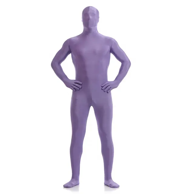 Унитард Zentai фиолетового цвета, полный комплект из лайкры и спандекса, костюм из 2-й кожи, костюм кошки для вечеринки, Хэллоуина, взрослые костюмы, 6 размеров