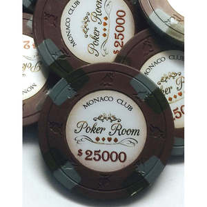 ชุดชิปโป๊กเกอร์สำหรับผู้เล่นมืออาชีพ โมนาโก คลับ คุณภาพสูง 13.5 กรัม ทำจากดินเหนียว พร้อมถาดและคู่มือ จัดส่งผ่าน Shopify - Product Image 2