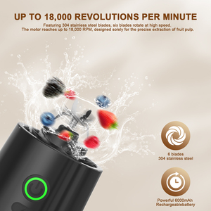Mini Portable Juicer Blender 400ml <b>Wireless</b> Rechargeable Ice Shaker for Smoothies Home & Camping Use Compact Leakproof Juicer - Product Image 6