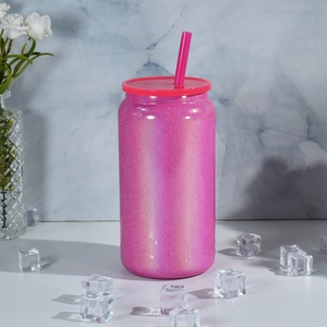Bouteille isotherme en acier inoxydable de 16 oz avec paille, pour sublimation, effet arc-en-ciel irisé, vente en gros - Product Image 3
