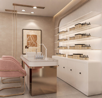 Aménagement intérieur de salon de beauté, décoration complète personnalisée de la pièce, éclairage LED, station de salon écologique, aménagement de boutique de manucure