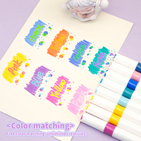 Stylos marqueurs à double pointe changeant de couleur, créez de nouvelles couleurs en superposant les tons de base et de finition, idéal pour les loisirs créatifs des enfants