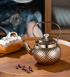 Nuova <span class=keywords><strong>Teiera</strong></span> Araba in Acciaio Inox con Manico Sferico Dorato e Argentato, 1.2/1.5/2L, per Caffè e Tè, Compatibile con Piani a Induzione - Product Image 4