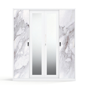 Armario de 4 Puertas con Diseño Impreso, Armario Metálico con Puertas Corredizas de 1600 mm - Product Image 2
