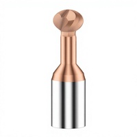 Fraise à queue sphérique en carbure de tungstène à bout arrondi (R-Corner) pour centre d'usinage, 2/3 dents, pour acier et aluminium