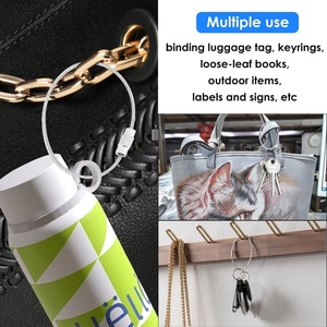 YIWANG Stainless Steel Wire <b>Rope</b> Cable Keychain Ring Luggage Tag - Product Image 6