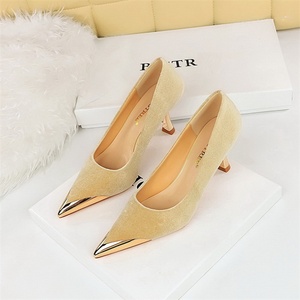 Fashion Party Women <b>Shoes</b> 2025 New Metal Pointed Suede Zapatos De Mujer <b>Kitten</b> <b>Heels</b> for <b>Ladies</b> - Product Image 6