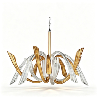 Lustre en verre artistique coloré de style Murano, artisanal et luxueux, éclairage suspendu moderne pour salle à manger, villa