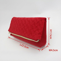 Pochette de maquillage portable réutilisable en daim rouge de luxe avec fermeture éclair, logo personnalisé, mini emballage cadeau pour soins de la peau, parfum, GWP promotionnel