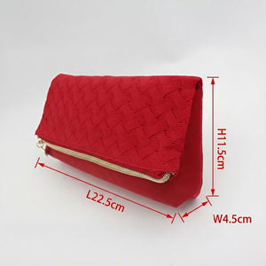 <span class=keywords><strong>Pochette</strong></span> de maquillage de luxe en daim rouge tissé, avec logo personnalisé, mini <span class=keywords><strong>pochette</strong></span> cadeau pour produits de soin, parfum, événement promotionnel GWP - Product Image 5