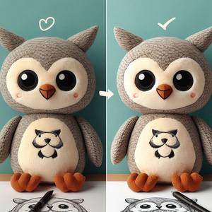 Brinquedo De Pelúcia Personalizado Da Foto Bonito Olhos Grandes Brinquedos De Pelúcia Brinquedo De Pelúcia Coruja - Product Image 4