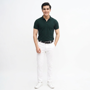 Camisa de Hombre Recién Llegada, Elegante y Cómoda, Cuello Redondo, Manga Corta, Estampada, con Bolsillo, Antiarrugas, de Poliéster Transpirable y Tejido de Punto - Product Image 1