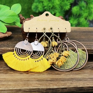 Bohemian Fashion Jewelry Sets <b>Tassel</b> <b>Earrings</b> Alloy Antique Bronze Plated Women's Party Style 2022 - Product Image 2