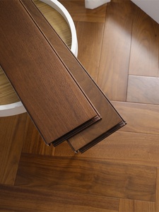 Planches de parquet en <span class=keywords><strong>noyer</strong></span> noir à chevrons, style moderne du milieu du siècle, pour chambre et salon intérieurs, maison de luxe - Product Image 6