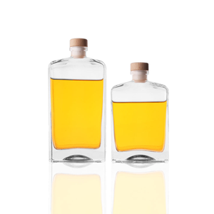 Rõ Ràng Phẳng Vuông Thủy Tinh Rượu Chai 250Ml 375Ml 500Ml Công Suất Cho Rượu Whiskey Rượu Vodka Gin Rum Và Trái Cây Đồ Uống Khuếch Tán Sử Dụng - Product Image 2