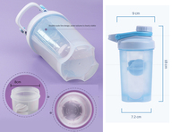 Bouteille d'eau sport classique en Tritan écologique, avec couvercle anti-corrosion, compatible eau bouillante, pour capsules de saveur, pour boissons agitées