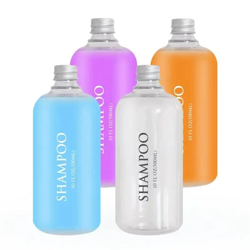 Wholesale Net Red Amino Acid Shampoo Bottle 500ml Shower Gel Lotion Bottle Pressing Aluminum Cover Pump Head Multi-color Options