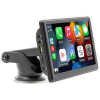Reproductor Multimedia Universal para Automóvil de 7 Pulgadas, Portátil, con CarPlay, Android Auto, Cámara para Tablero, FM, Bluetooth, USB, Control por Voz, Pantalla HD de 1080P