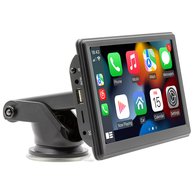 Universal 7 Inch Car Multimedia Player Portable CarPlay Android Auto Dash Cam FM Bluetooth USB Voice Control 1080P HD Screen