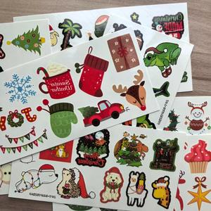 Adesivi per Tatuaggi Temporanei Natalizi in Offerta, Resistenti all'Acqua, con Disegni di Pupazzo di Neve, Calzini e Guanti per Viso e Corpo, 8 Pezzi - Product Image 6
