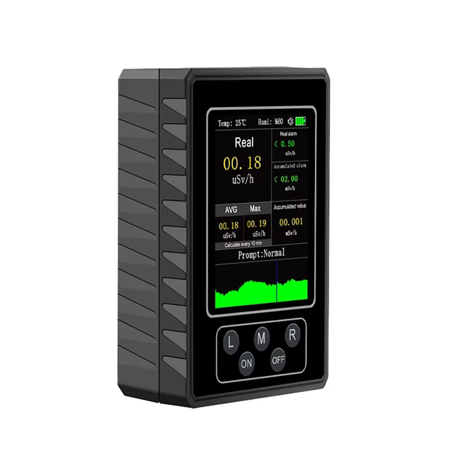 Geiger Counter Nuclear Radiation Detector LCD Display Rechargeable Battery Light/Sound Alarms Accurate Measurement Handheld