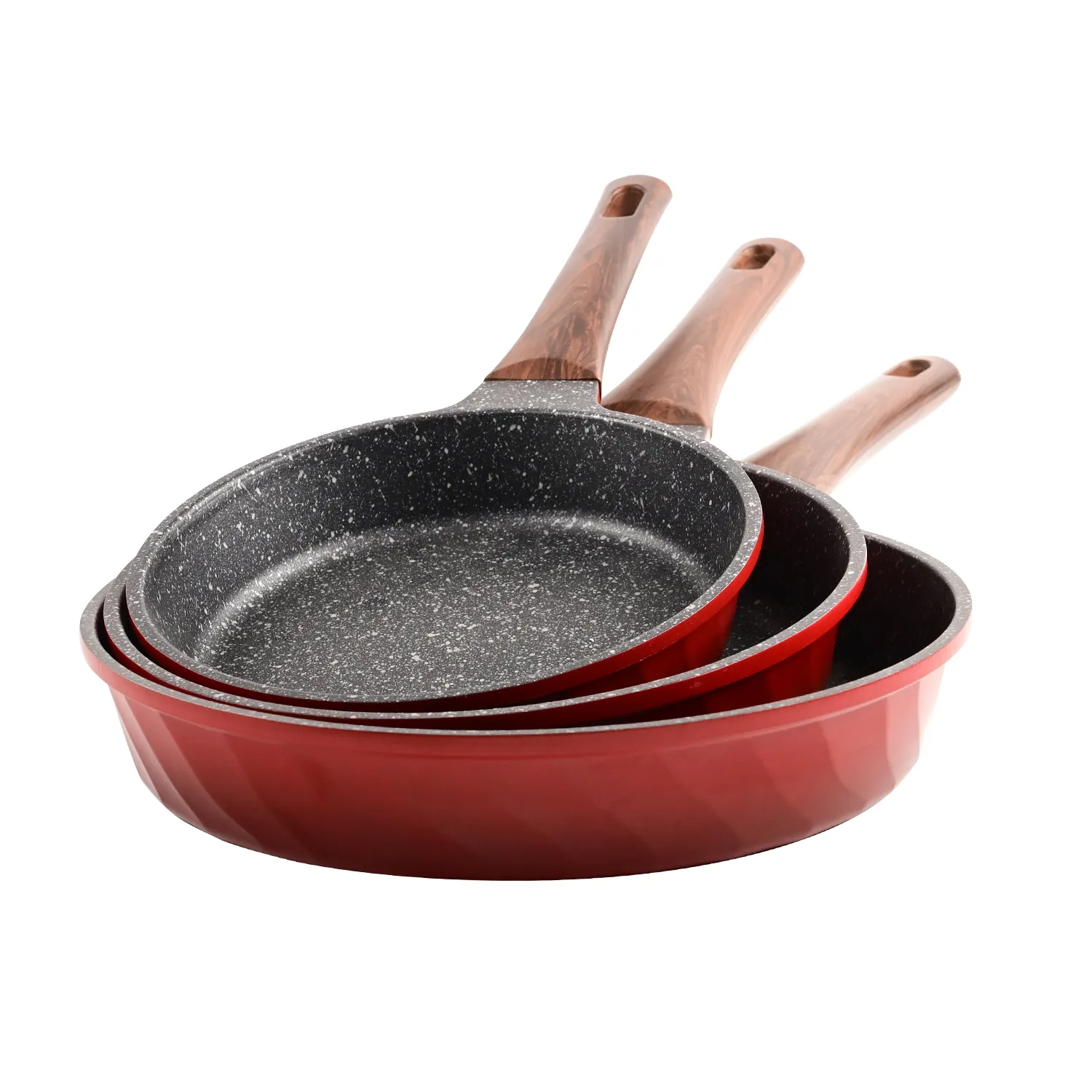High-quality small deep industrial frying pan non stick granite bulk non stick with lid