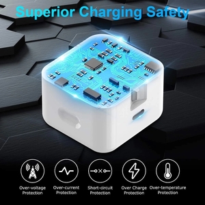 Nuevo Cargador Tipo-C con Enchufe del Reino Unido, Cable USB-C PD de 1 m, Cargador de Pared Rápido de 20 W para 17 Pro Max <span class=keywords><strong>16</strong></span> 15, Material ABS - Product Image 5
