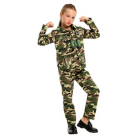 Haolloween Carnaval Enfants Militaire Uniforme Cosplay Costumes Filles Fête Utiliser Soldats Camouflage Costumes DX-G005002
