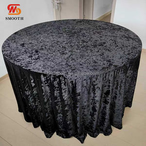 Nappe en tissu polyester lisse Nappe ronde Nappe en velours vert pour les événements de dîner, de mariage et de fête - Product Image 5
