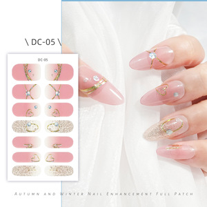 Nouveaux styles, designs métalliques, vente en gros, nouveaux autocollants pour ongles en gel UV, gel semi-durci, ongles autocollants à presser - Product Image 2