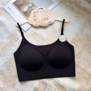 Women's Seamless Knitted Everyday One-Piece Bra <b>Light</b> Comfortable Wire Free Full Cup Thin Shoulder Strap Breathable Push-<b>Up</b> - Product Image 5