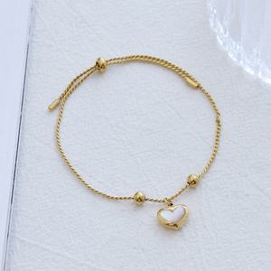 Parures de bijoux tendance en acier inoxydable hypoallergénique anti-ternissement plaqué or PVD 14k 18k, collier et bracelet coquillage cœur pour femme - Product Image 5