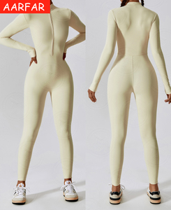 <span class=keywords><strong>Tuta</strong></span> Sportiva da <span class=keywords><strong>Donna</strong></span> Personalizzabile con Logo, Manica Lunga, Chiusura a Zip, in Nylon, per Yoga e Fitness - Product Image 3