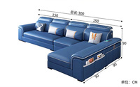 Ensemble de canapés modulaires sectionnels avec fonctions inclinables, rembourrage en éponge, pieds en acier inoxydable - Canapé moderne pour salon