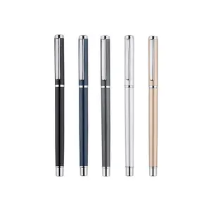 Custom Logo Printing Business Metal Gel Pen High Quality Promotional Branded Ballpoint Pen 0.5mm Black Blue Refill Gel Ink Pens