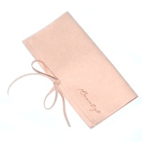 Pochette d'emballage pour bijoux en microfibre personnalisée avec logo, sensation confortable, rose