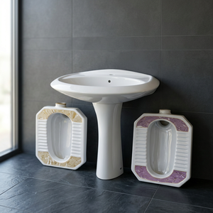Lavabo sur pied Vistaar en céramique, forme carrée, pour salle de bain - Product Image 2
