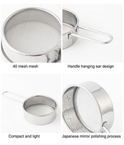 Passoires en acier inoxydable de qualité alimentaire à mailles fines pour la cuisine domestique, les cocktails, le thé, le café, les jus et les aliments - Product Image 2